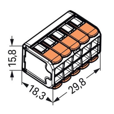Wago - 15 Bornes de raccordement avec levier - Pour tous types de conducteurs - max. 4 mm² - 10 conducteurs - Réf : 221-420(15)