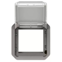 Legrand - Adaptateur étanche Plexo IP55 pour fonction Mosaic - finition gris à volet transparent - Réf : 069580L
