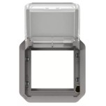 Legrand - Adaptateur étanche Plexo IP55 pour fonction Mosaic - finition gris à volet transparent - Réf : 069580L