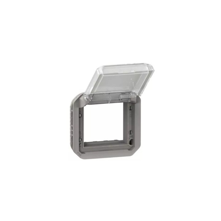 Legrand - Adaptateur étanche Plexo IP55 pour fonction Mosaic - finition gris à volet transparent - Réf : 069580L