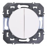 Legrand - Double interrupteur ou va-et-vient dooxie 10AX 250V~ finition blanc - Réf : 600002