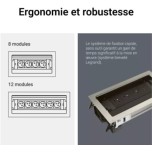 Legrand Incara - Flip-up équipé de 1 prise 2P+T et 1 chargeur USB Type-A+ C 15W avec cordon - 8 modules métal - Réf : 654850