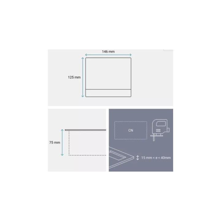 Legrand Incara - Pop-up à encastrer dans mobilier et à équiper de 4 modules avec couvercle finition Alu brossé - Réf : 654800