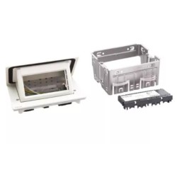 Legrand Incara - Pop-up à encastrer dans mobilier et à équiper de 4 modules avec couvercle finition Blanc - Réf : 654801