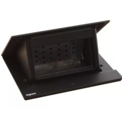 Legrand Incara - Pop-up à encastrer dans mobilier et à équiper de 4 modules avec couvercle finition Noir - Réf : 654802