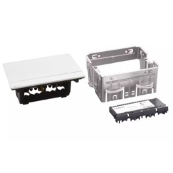 Legrand Incara - Pop-up à encastrer dans mobilier et à équiper de 4 modules avec couvercle finition Aluminium - Réf : 654803