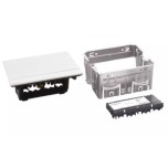 Legrand Incara - Pop-up à encastrer dans mobilier et à équiper de 4 modules avec couvercle finition Aluminium - Réf : 654803