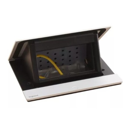 Legrand Incara - Pop-up à encastrer dans mobilier et à équiper de 4 modules avec couvercle finition Aluminium - Réf : 654803