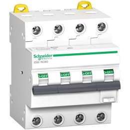 Schneider - Acti9 Disjoncteur diff. iC60 RCBO - 400Vca - 4P - 16A - 30mA - Courbe C - 6kA - Type AC - Réf : A9D57416