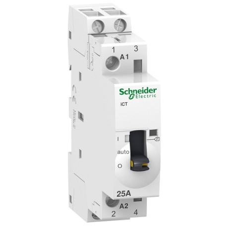 Schneider - Acti9 - Contacteur iCT - à commande J/N - 25A - 2NO - 230-240VCA - Réf : A9C21732