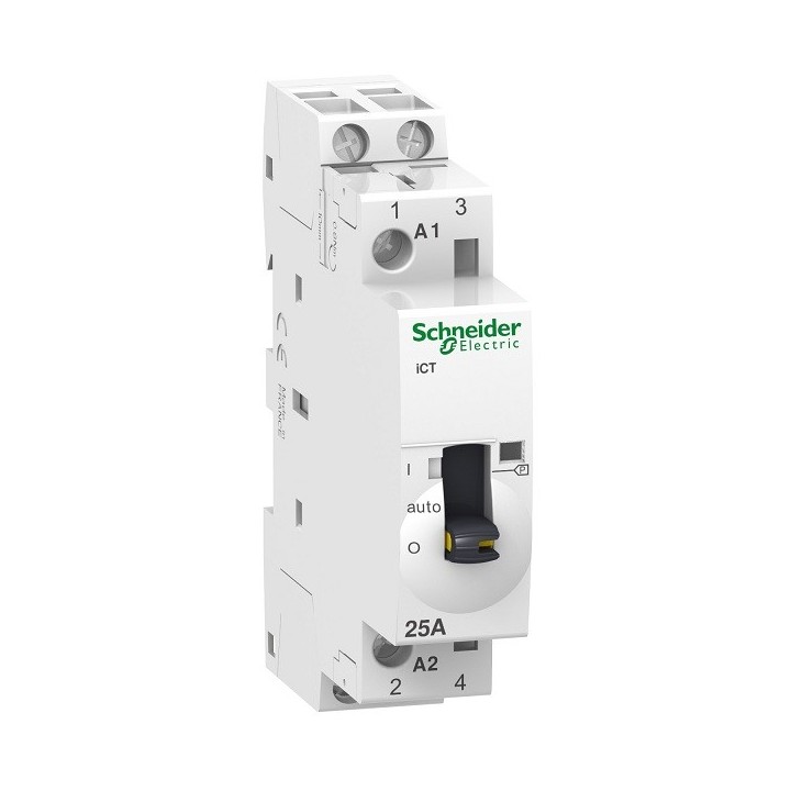 Schneider - Acti9 - Contacteur iCT - à commande J/N - 25A - 2NO - 230-240VCA - Réf : A9C21732