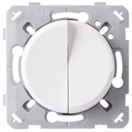 Ohmtec - EPURE - Interrupteur double va et vient blanc - Réf : 480401O