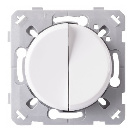 Ohmtec - EPURE - Interrupteur double va et vient blanc - Réf : 480401O