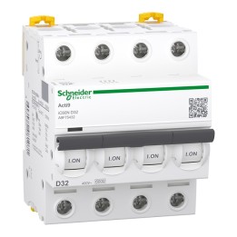 Schneider - Acti9 - iC60N - Disjoncteur - 4P - 32A - 6kA - courbe D - Réf : A9F75432