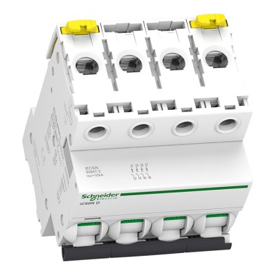 Schneider - Acti9 - iC60N - Disjoncteur - 4P - 32A - 6kA - courbe D - Réf : A9F75432