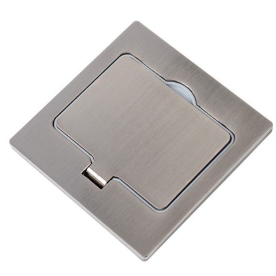 Ohmtec - Prise de sol 2P+T - 16A - étanche - Alu brossé - Réf : 480640O