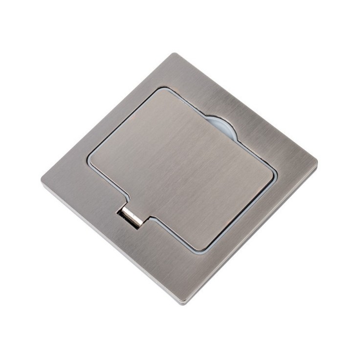 Ohmtec - Prise de sol 2P+T - 16A - étanche - Alu brossé - Réf : 480640O
