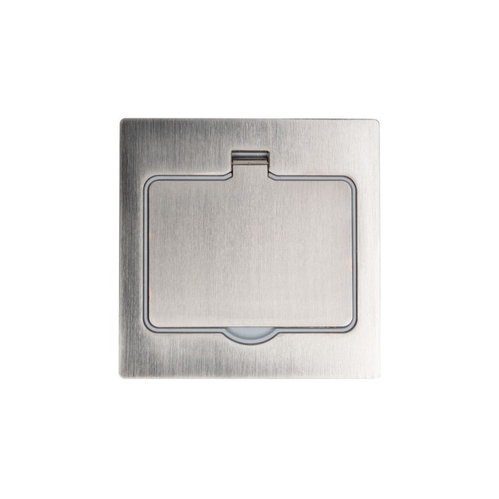 Ohmtec - Prise de sol 2P+T - 16A - étanche - Alu brossé - Réf : 480640O