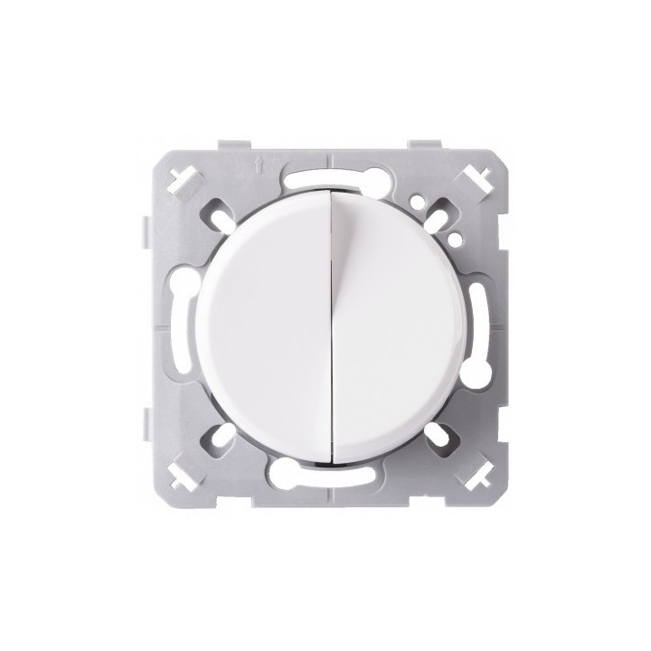 Ohmtec - EPURE - Interrupteur double va et vient blanc - Réf : 480401O