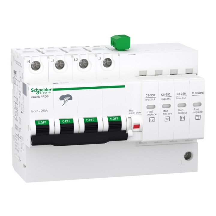 Schneider - Acti9 - iQuick PRD8r parafoudre 3P+N avec report signalisation - 8KA - A9L16300