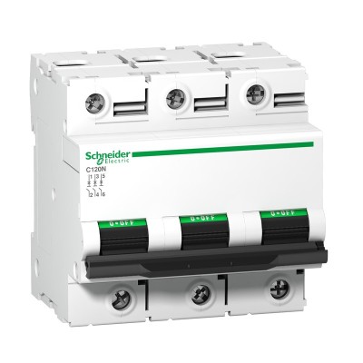 Schneider - Disjoncteur C120N 3P 125 A, courbe D, 10 kA - A9N18389