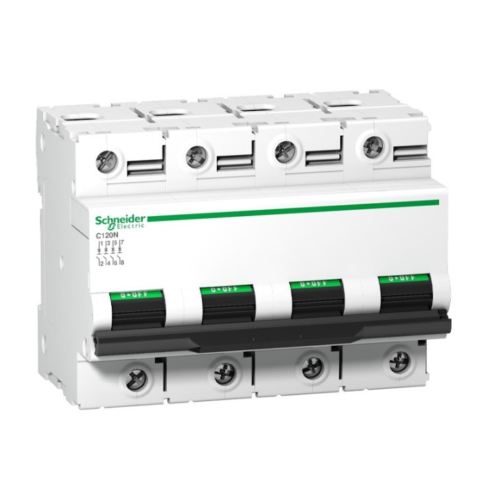 Schneider - Disjoncteur C120N 4P 125A - courbe D - 10 kA - Réf : A9N18393