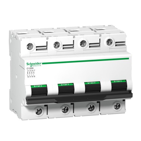 Schneider - Acti9 C120N - Disjoncteur C120N - 4P - 80A - courbe D -10 kA - Réf : A9N18391