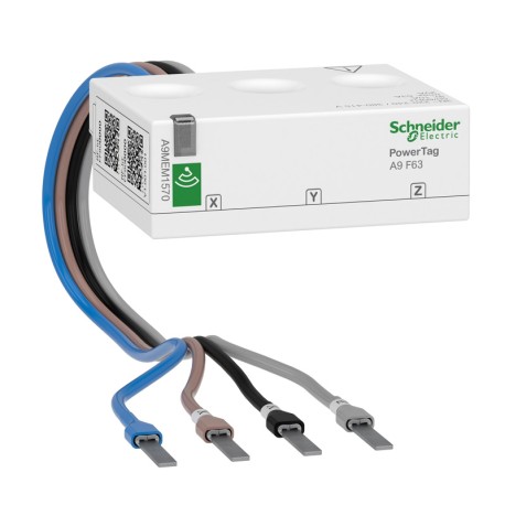 Schneider - PowerTag - Capteur de mesure radio-fréquence - Vigi DT40/iC60 - 3P+N - 63A - am/av - Réf : A9MEM1570