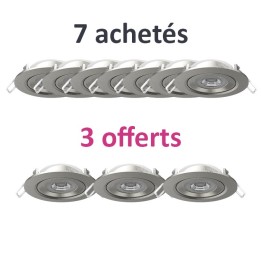 Krisane - 10 Spots LED Orientables - 7W - 4000K Dimmable - faible profondeur - Réf : KRI24079