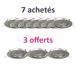 Krisane - 10 Spots LED Orientables - 7W - 4000K Dimmable - faible profondeur - Réf : KRI24079