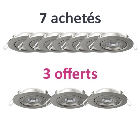 Krisane - 10 Spots LED Orientables - 7W - 4000K Dimmable - faible profondeur - Réf : KRI24079