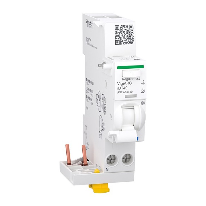 Schneider - Acti9 Active iDT40 module détecteur arc différentiel 30mA ASI 1PN 40A - Réf : A9TYA4640