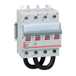 Legrand - Interrupteur-sectionneur à manette courant continu 800V pour photovoltaïque - 63A - 4 modules - Réf : 414226