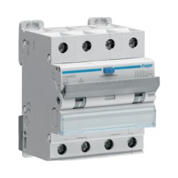 Hager - Disjoncteur différentiel - 4P - 6kA - Courbe C - 10A - 30mA - type A - Réf : ADM460C