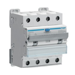 Hager - Disjoncteur différentiel - 4P - 6kA - Courbe C - 20A - 30mA - type A - Réf : ADM470C