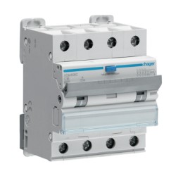 Hager - Disjoncteur différentiel - 4P - 6kA - Courbe C - 16A - 30mA - type A - Réf : ADM466C