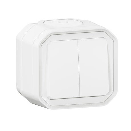Legrand - Commande double étanche pour réaliser 3 fonctions Plexo IP55 IK08 complet saillie - blanc - Réf : 070023