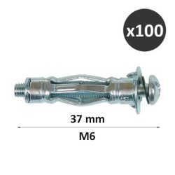 ING - Cheville Brik matériaux creux - M6x37 mm - idéale plaque de plâtre - Boite de 100 - Réf : INGA506130