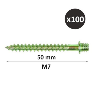 ING - Patte à vis bois sanitaire pour fixation de tuyauteries - 50 mm - M7 - Boîte de 100 - Réf : INGA504020