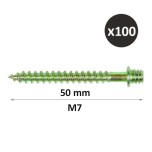 ING - Patte à vis bois sanitaire pour fixation de tuyauteries - 50 mm - M7 - Boîte de 100 - Réf : INGA504020