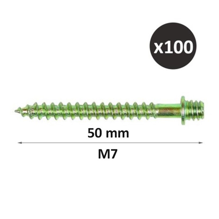 ING - Patte à vis bois sanitaire pour fixation de tuyauteries - 50 mm - M7 - Boîte de 100 - Réf : INGA504020
