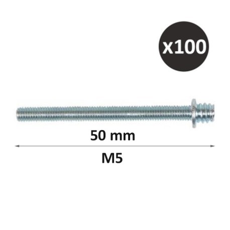 ING - Patte à vis métaux M5 filet métrique - 50 mm - Boîte de 100 - Réf : INGA506655