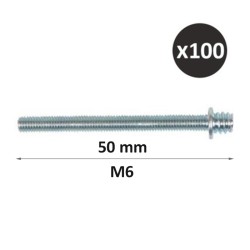 ING - Patte à vis métaux M6 filet métrique - 50 mm - Boîte de 100 - Réf : INGA506685