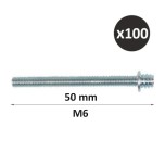 ING - Patte à vis métaux M6 filet métrique - 50 mm - Boîte de 100 - Réf : INGA506685
