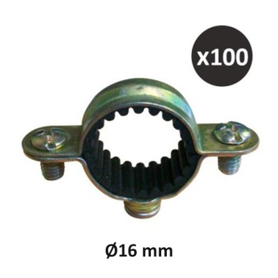 ING - Collier sanitaire simple isolé pour fixation de tuyauteries - ∅16 mm - Boîte de 100 - Réf : INGA501530