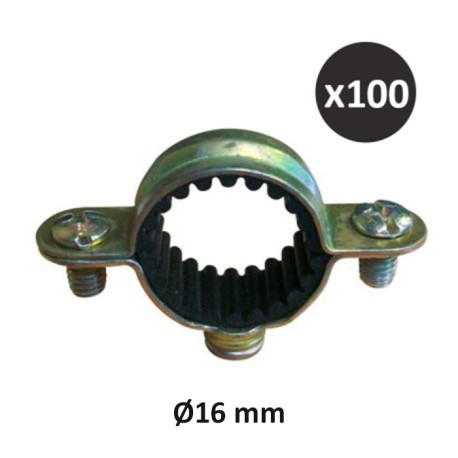 ING - Collier sanitaire simple isolé pour fixation de tuyauteries - ∅16 mm - Boîte de 100 - Réf : INGA501530