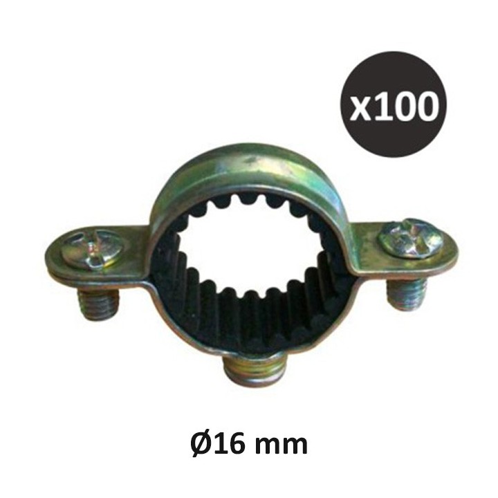 ING - Collier sanitaire simple isolé pour fixation de tuyauteries - ∅16 mm - Boîte de 100 - Réf : INGA501530