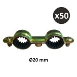 ING - Collier sanitaire double isolé pour fixation de tuyauteries - ∅20 mm - Boîte de 50 - Réf : INGA501840