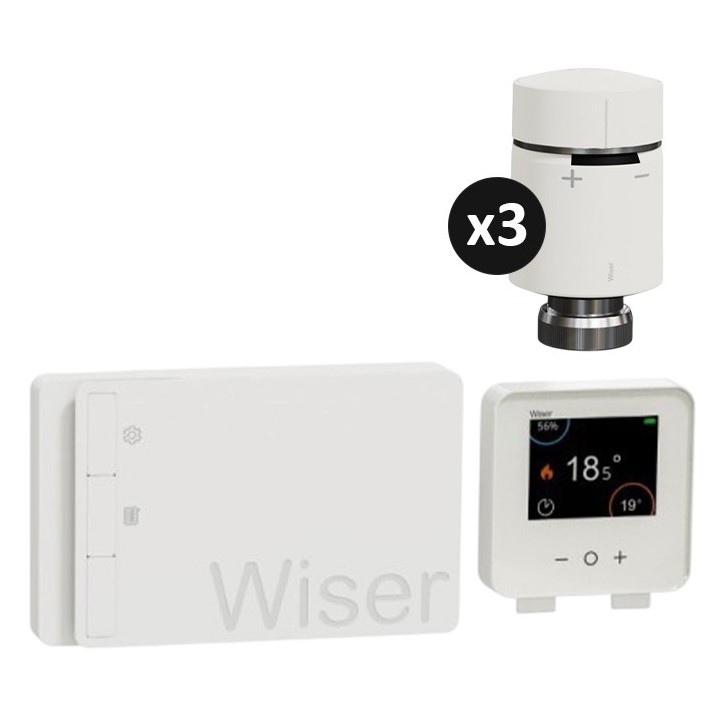 Schneider - Wiser - Kit chauffage gaz : pilotage par zone avec 3 vannes connectées - Réf : CCTFR6900