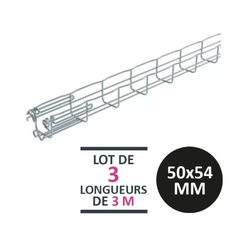 Legrand - Lot de 9 mètres (3x3m) de chemin de câbles Cablofil pré-éclissé Fasclic+ 54/50 - Réf : 200061-9M